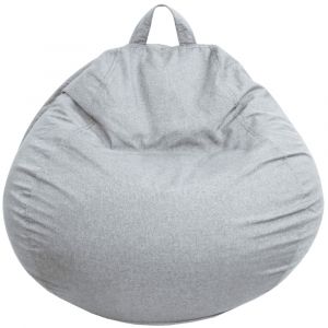 Pouf poire d&eacute;houssable gris 105 x 85 cm