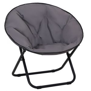 Loveuse fauteuil lune rond de jardin pliable gris