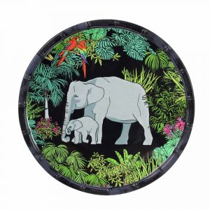 Petite assiette en m&eacute;lamine d&eacute;cor&eacute;e d'animaux de la Jungle &Oslash; 23 cm