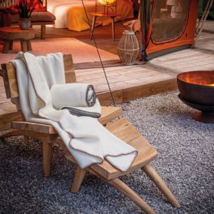 Plaid en laine fil gris 180 x 240 cm