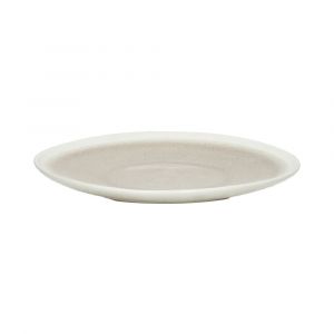 Assiette en porcelaine beige fonc&eacute;