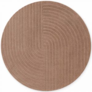 Tapis rond en laine tuft&eacute;e main Beige 120cm