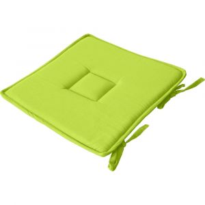 Galette de chaise uni effet bachette 40 x 40 cm vert anis