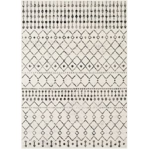 Tapis Berb&egrave;re Ethnique Blanc/Noir 152x213