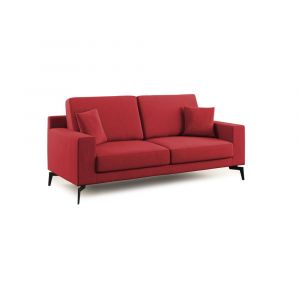 Canap&eacute; en microfibre 146 cm rouge