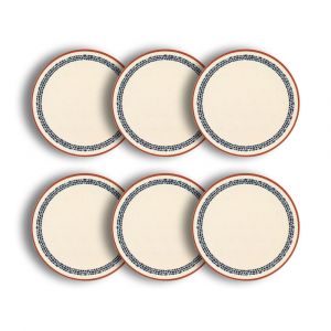 Lot de 6 assiettes plates en fa&iuml;ence blanche 26cm