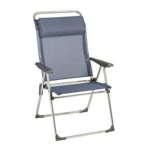 Fauteuil pliant multi-positions en aluminium bleu L68xl68xH111