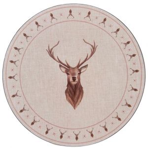Sous assiette en polypropylène motif cerf 33x33x1cm