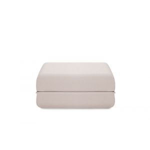 Pouf convertible et modulable 1 place en tissu imperméable beige