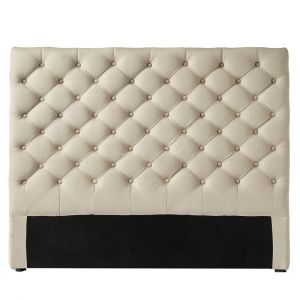 T&ecirc;te de lit capitonn&eacute;e en lin pour couchage 160