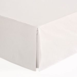 Cache-sommier uni en coton de 30 cm de haut blanc 100x200 cm