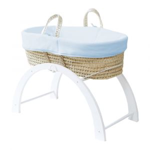 Couffin avec Support R&eacute;versible Blanc, Habillage Coton Bio - Azur