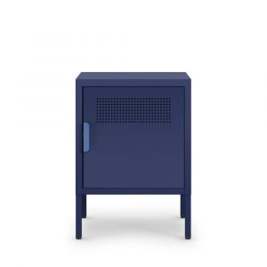 Table de chevet 1 porte en m&eacute;tal L40cm - Bleu