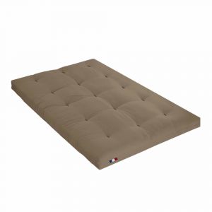 Matelas futon coeur latex ferme 13cm taupe 160x200