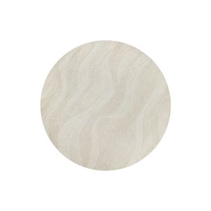 Tapis rond écru design tufté main à relief 200 rd.