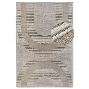 Tapis en relief &agrave; poils longs mocca - ELLE Decoration 160x235cm