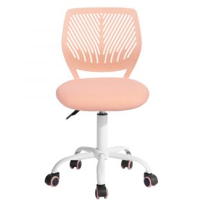 Chaise valet rose à roulettes avec dossier ajouré