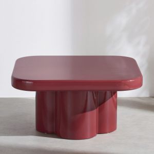 Table basse carr&eacute;e bordeaux L80