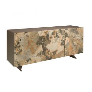 Buffet moderne en bois taupe métallisé