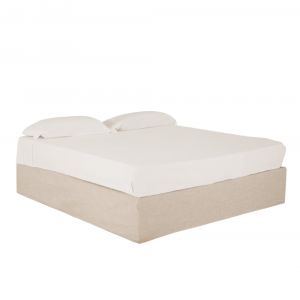 Canap&eacute; en lin beige d&eacute;houssable pour les matelas 135x200cm