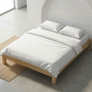 Housse de couette 100% coton gris 150x220 cm + 45x110 cm