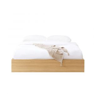 Cadre de lit tiroirs chêne & cannage rotin 160x200 sommier