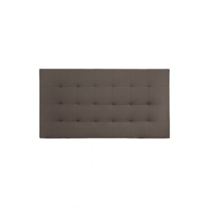 T&ecirc;te de lit similicuir capitonn&eacute;e marron 160x80cm