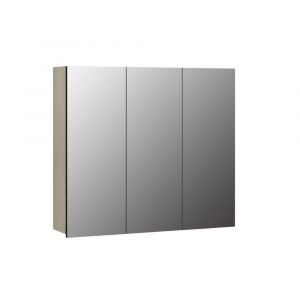 Armoire de toilette 3 portes miroir L90 cm - Gris