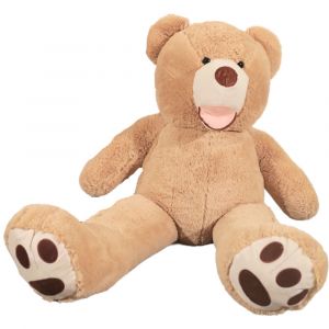 Peluche g&eacute;ante nounours beige 160 cm pouf