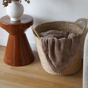 Plaid polaire extra doux coloris taupe 130x170 cm