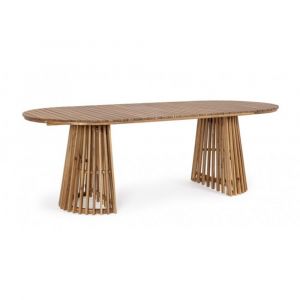 Table ovale en bois d'acacia 220x100 cm