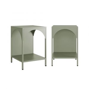 Lot de 2 tables de chevet, tables d'appoint vert