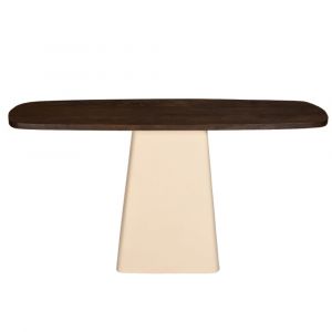 DYLON- Console en bois massif et m&eacute;tal Ivoire