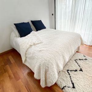 Plaid couverture Longwool naturel 220x240cm