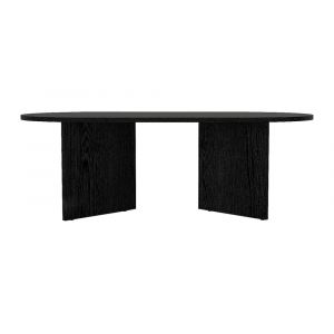 Table basse fixe effet bois noir