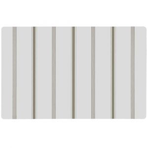 Set de table rectangulaire vert et blanc &agrave; rayures 43.5x28cm
