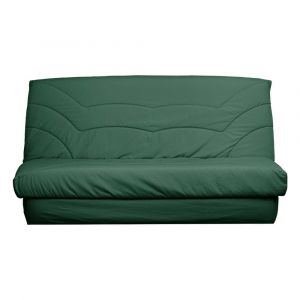 Housse de clic-clac en coton recycl&eacute; Vert Foug&egrave;re 130 x 190 cm