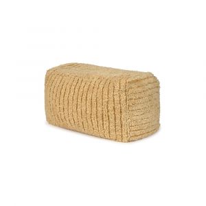 Pouf Meule de foin en coton miel clair 52x30x30 cm