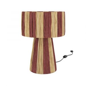 Lampe ray&eacute;e terracotta en feuille de palmier