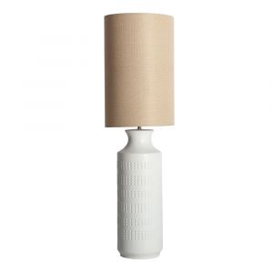 Lampe haute en c&eacute;ramique blanc  en 35x35x122 cm