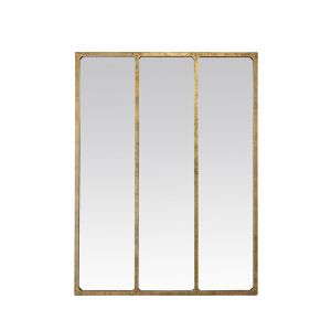Miroir verrière style industriel 90x120 - Doré