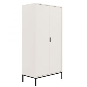 Armoire 2 portes stratifi&eacute;s blanc noir