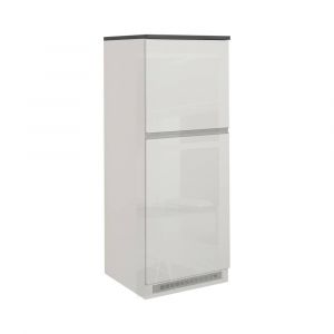 Buffet de Cuisine effet bois blanc brillant, ardoise 60x60h165 cm