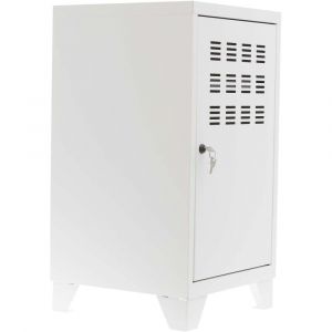 Casier de rangement en m&eacute;tal 74 cm coll&eacute;gien blanc mat