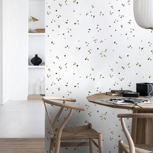 Papier peint intiss&eacute; mouchet&eacute; confetti multicolore 1005x52cm