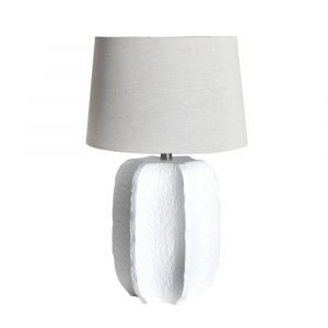 Lampe de salon en c&eacute;ramique blanc  en 38x38x65 cm - lot de 2
