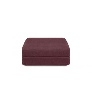 Pouf convertible et modulable 1 place en tissu lisse rouge