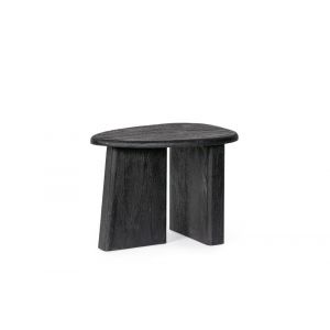 Table basse de salon galet en bois de manguier L60 noir