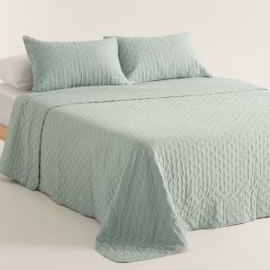 Couvre lit boutis aqua marine 250x270 + 2(50x70) cm