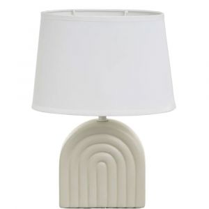 Lampe &agrave; poser c&eacute;ramique beige 23x13x31cm